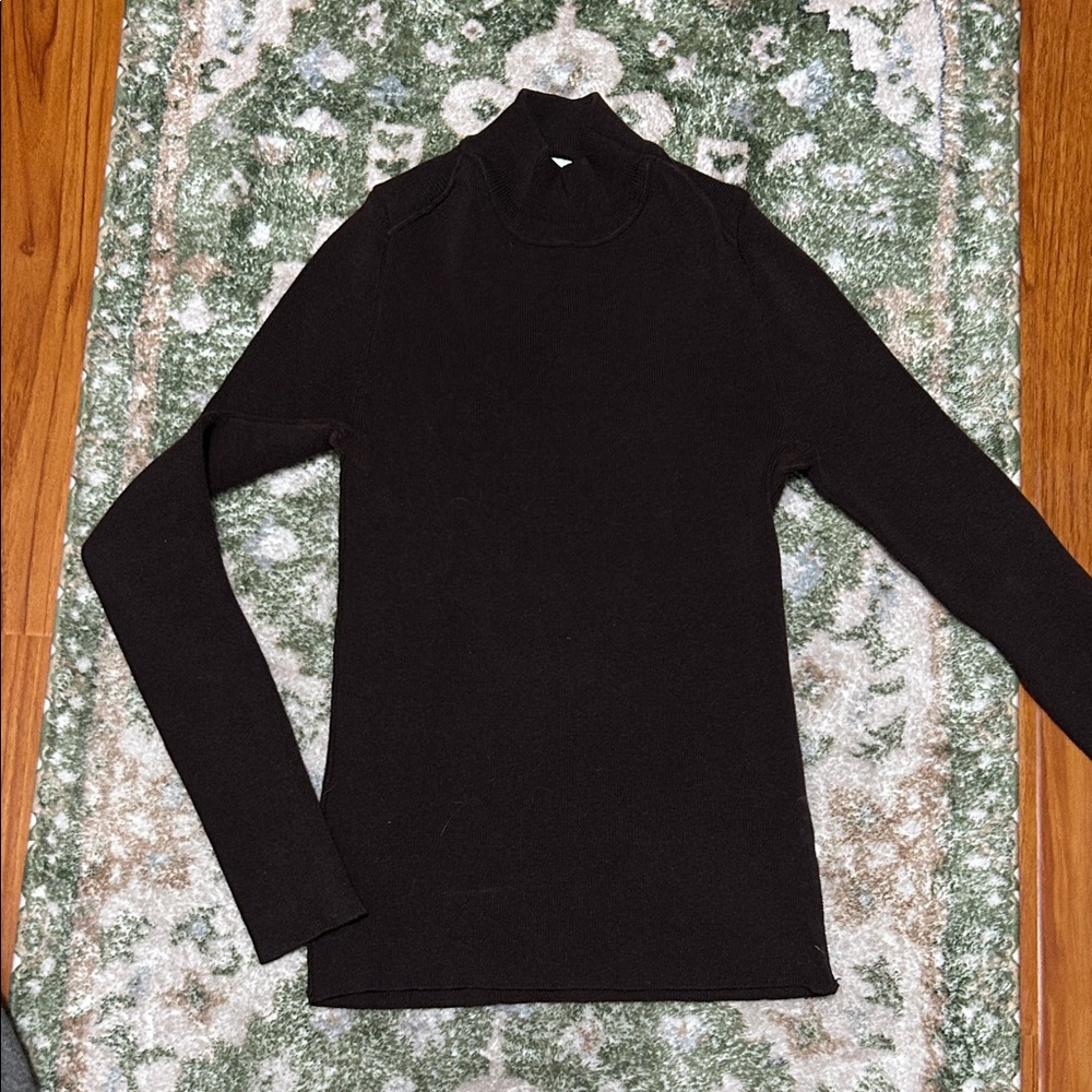 BDG Dark Brown Ribbed Turtleneck